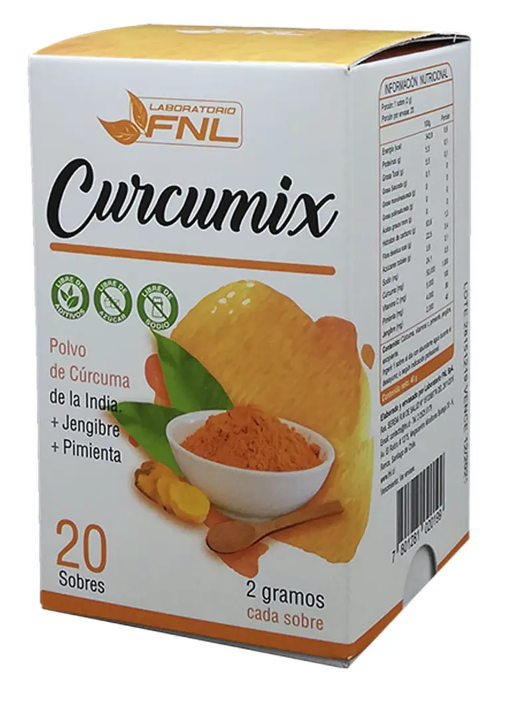 Curcumix : Curcuma + Pimienta + Jengibre + Vit C Fnl Caja 20 Sobres-0