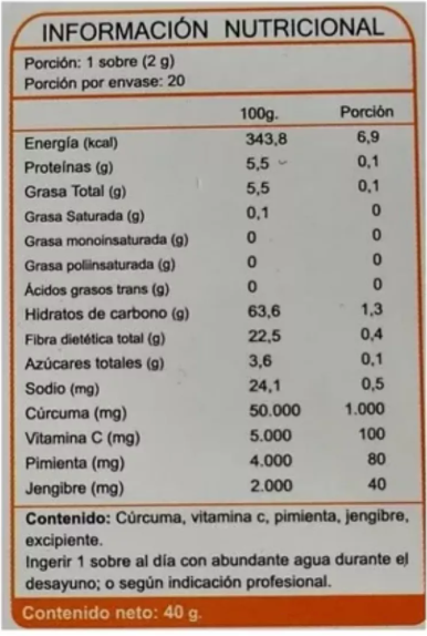 Curcumix : Curcuma + Pimienta + Jengibre + Vit C Fnl Caja 20 Sobres-1
