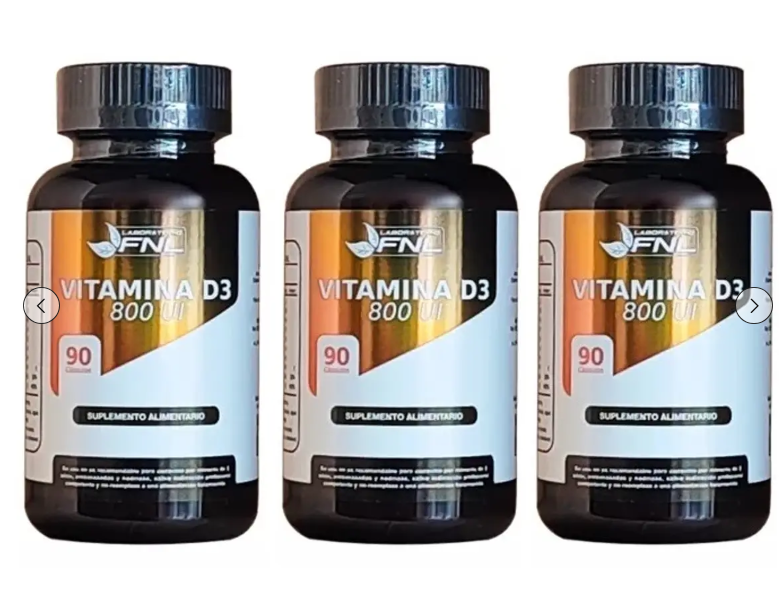 Pack Vitamina D3 800UI Fnl 270 Capsulas Vegetales 3x90 Caps-0