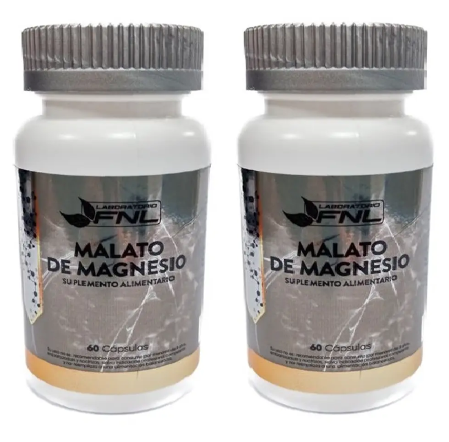 Malato : Magnesio + Acido Malico Fnl 2 Frascos 2x60 Caps. Fibromialgia-0