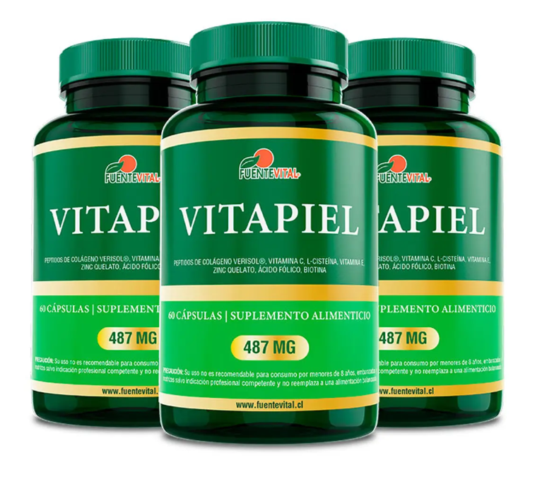 Vitapiel Fv Peptidos Colageno Biotina Zinc Vitam E y C 3x60 Caps-0