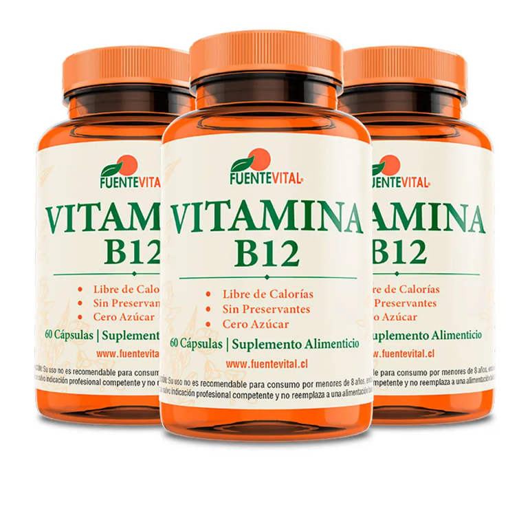 Vitamina B12 Fv 180 Capsulas Vegetales 3 Frascos 3x60 Caps-0