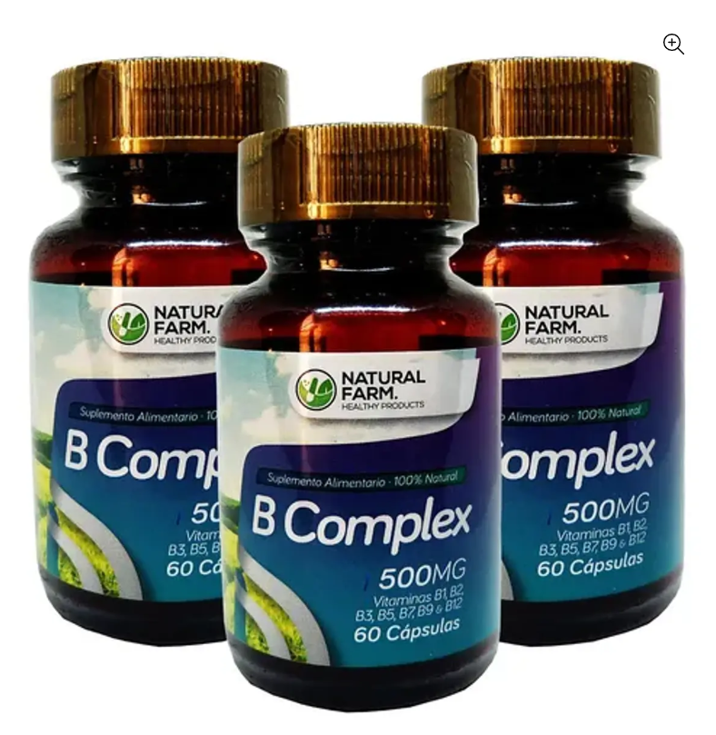 B Complex Nf Vitaminas 3x60 Caps B1 B2 B3 B5 B7 B9 B12-0