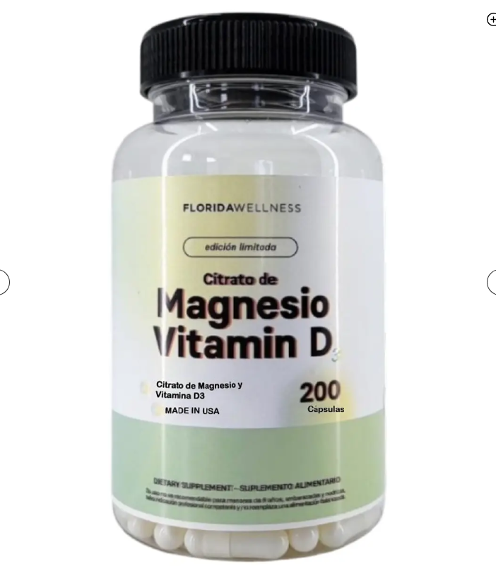 Citrato De Magnesio + Vitamina D3 Nf 1 Frasco 200 Capsulas-0