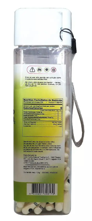 Citrato De Magnesio + Vitamina D3 Nf 1 Frasco 200 Capsulas-1