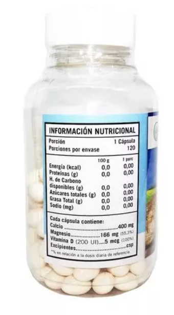 Calcio + Magnesio + Vitamina D Nf 2 Frascos 240 Capsulas 2x120-1