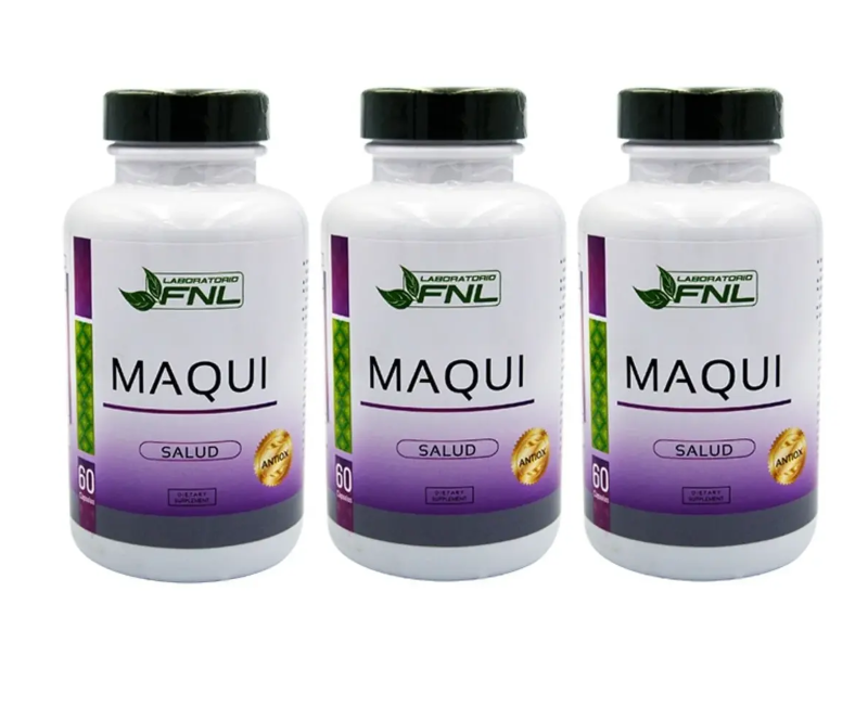 Maqui Fnl 180 Capsulas 3 Frascos 3x60. Antioxidante-0