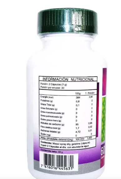 Maqui Fnl 180 Capsulas 3 Frascos 3x60. Antioxidante-1