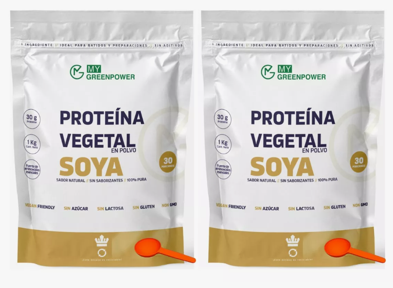 Pack Proteina Soya Aislada Vegan 2 Kg My Green. 0% Azucar Agregar a favoritos-0