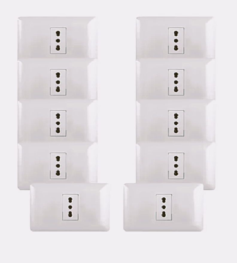 PACK 10 TOMACORRIENTE SIMPLE10 16A 250V BLANCO