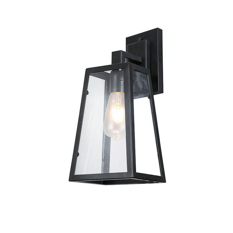 APLIQUE FAROL RECTANGULAR PORTA AMPOLLETA E27 Negro
