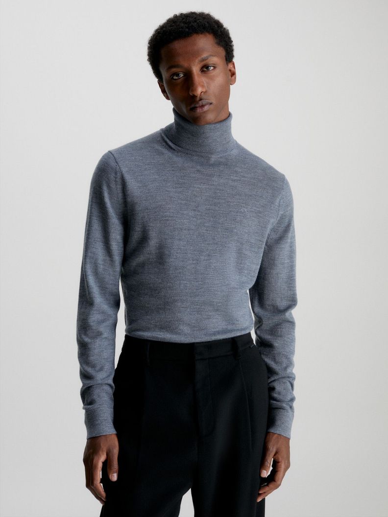 Sweater Cuello Alto Merino Gris P4A Calvin Klein-0