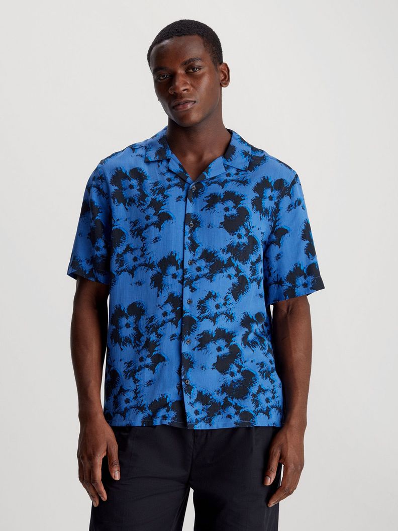 Camisa Viscose Flower Azul Calvin Klein-0