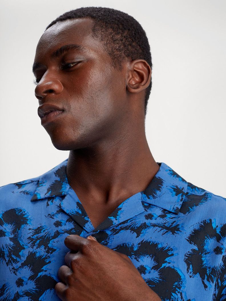 Camisa Viscose Flower Azul Calvin Klein-3