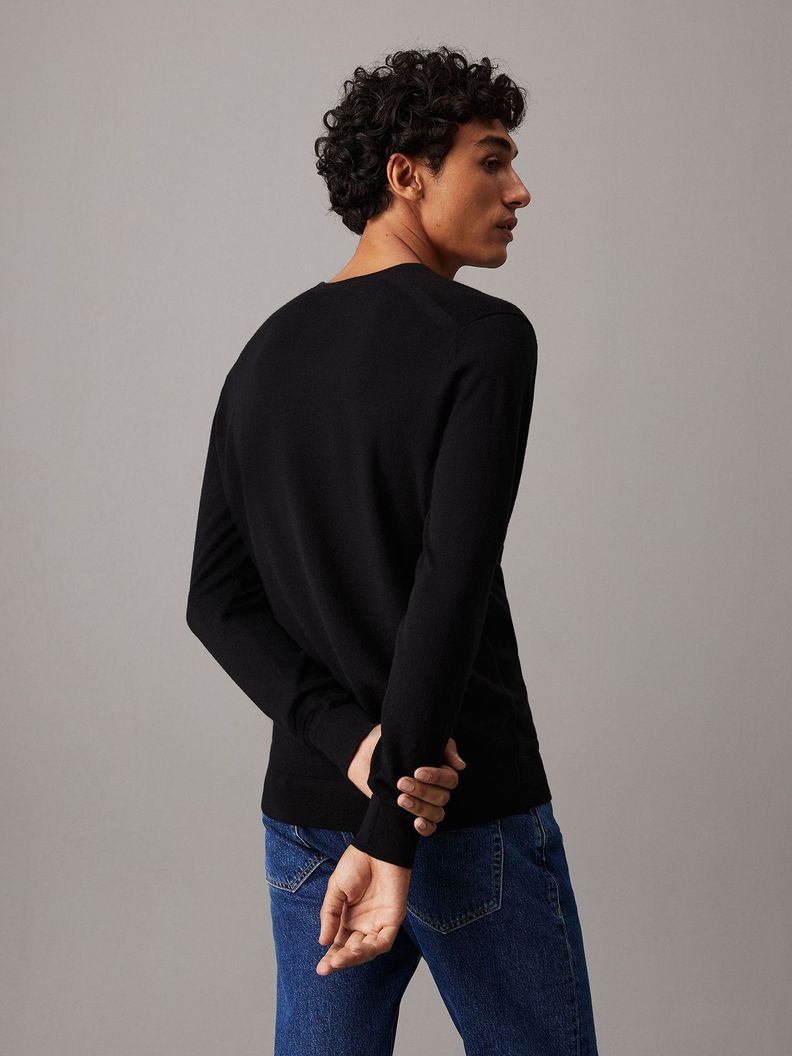 Sweater Superior Wool Vneck Sweater Negro Calvin Klein-2