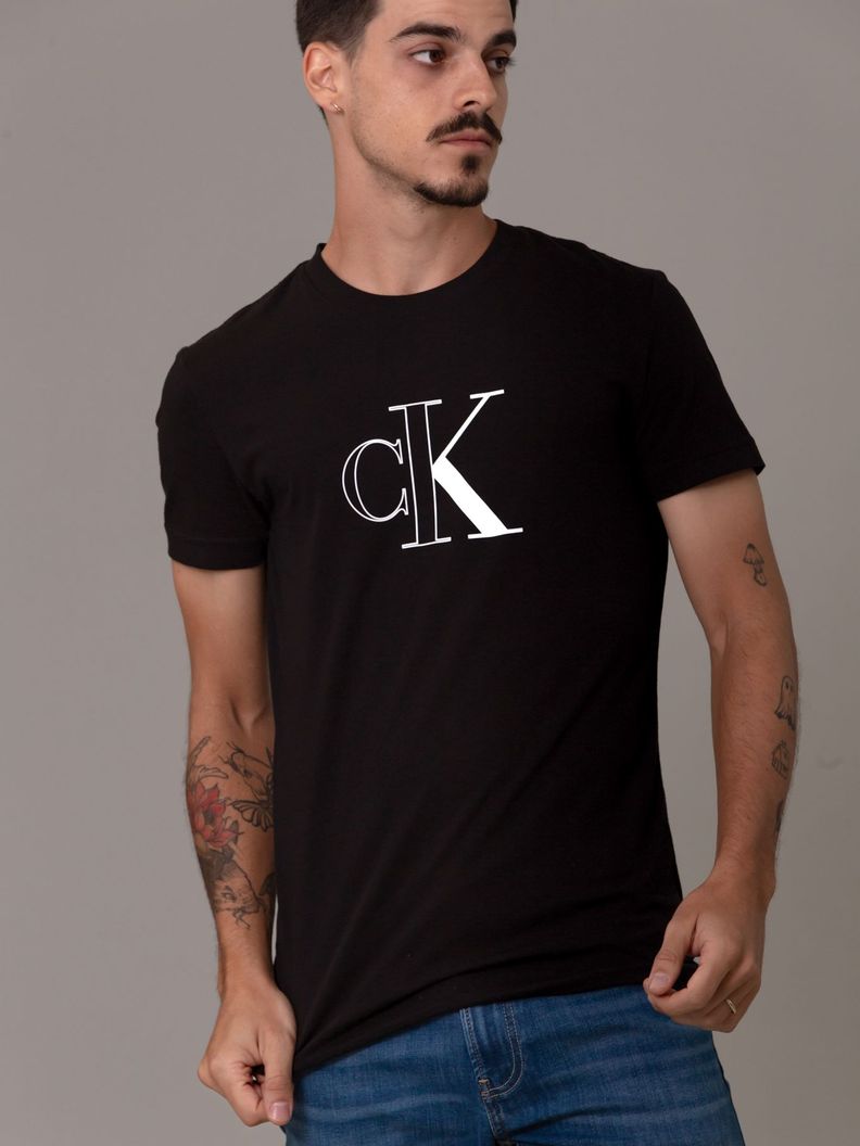 Polera Outline Monologo Negro Calvin Klein-0