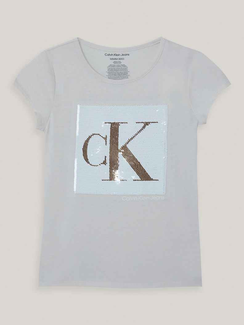 Polera Nina Monogram Sequin Blanco Calvin Klein