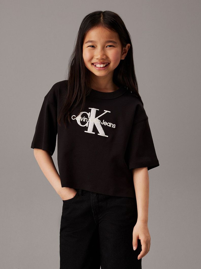 Polera Niña Teddy Monologo Negro Calvin Klein-0