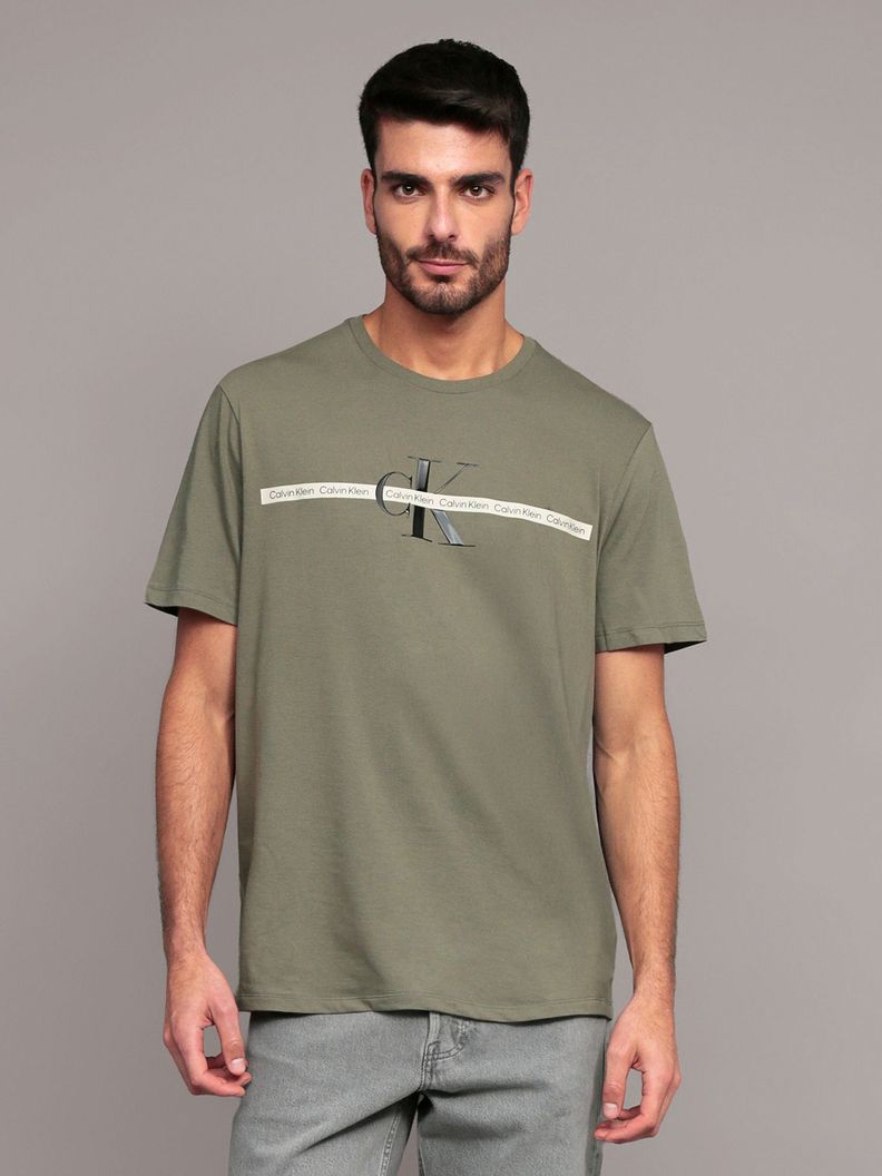Polera Repeat Layered Verde Calvin Klein