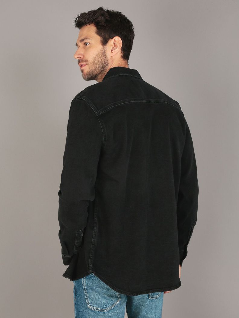 Camisa Slim Denim Negro Calvin Klein-2