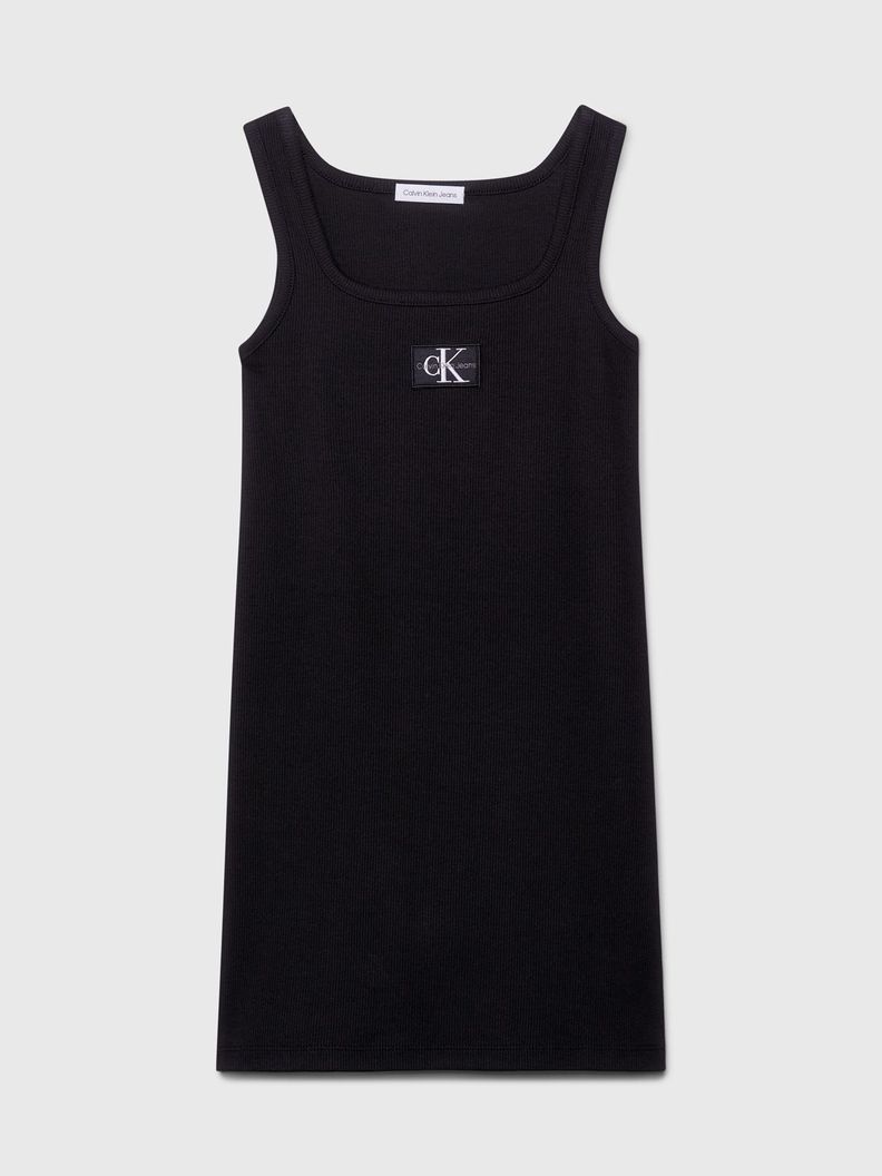 Vestido Niña Rib Bagde Negro Calvin Klein-4