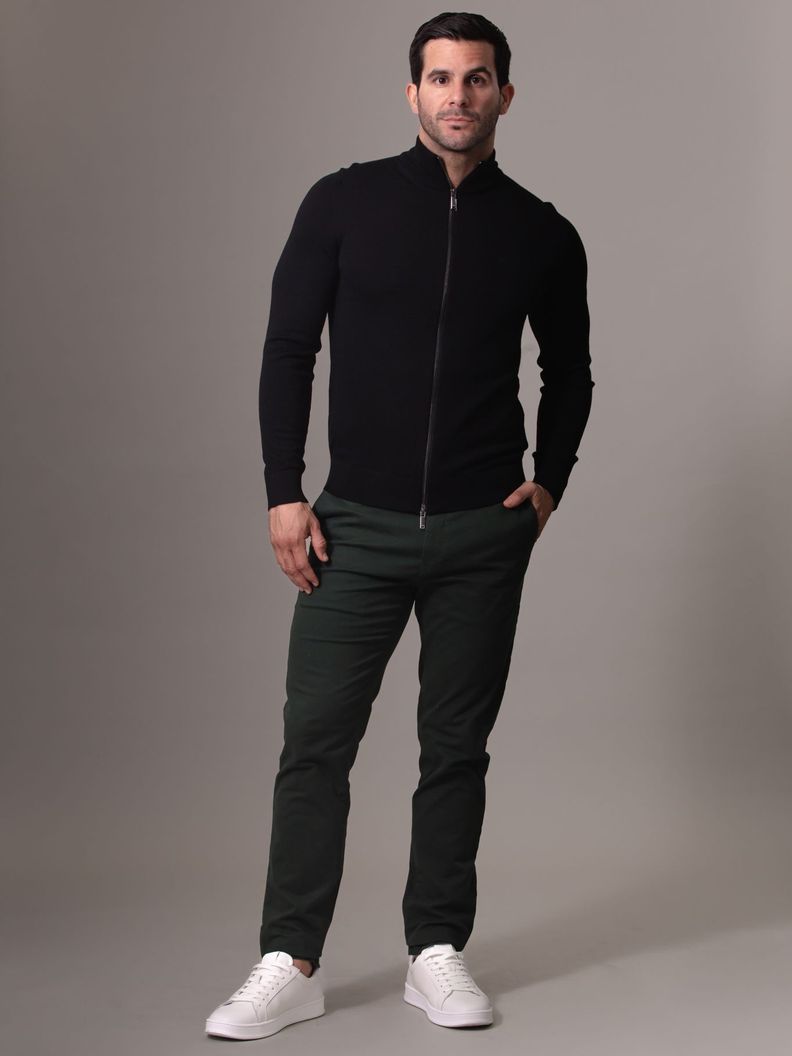 Sweater con Cierre Merino Negro Calvin Klein-1