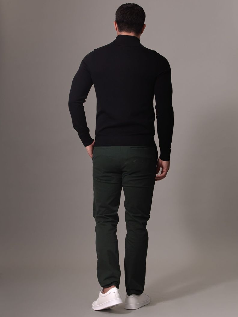 Sweater con Cierre Merino Negro Calvin Klein-2
