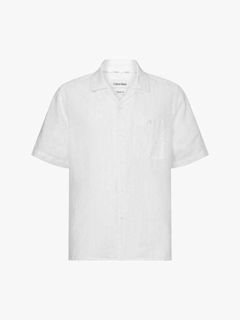 Camisa Linen Cotton Cuban Blanco Calvin Klein-4