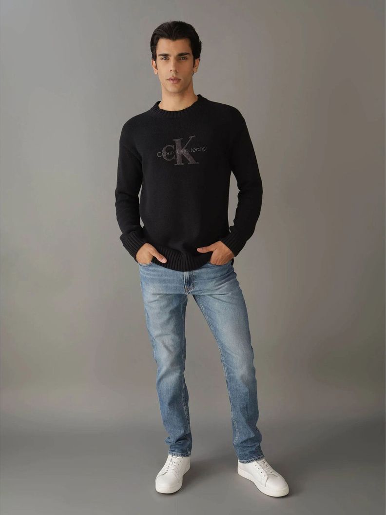 Sweater Chenille Monologo Sweater Negro Calvin Klein-1