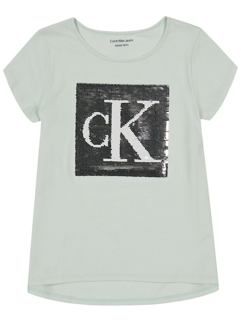 Polera Mongoram Sequin Verde Calvin Klein-0