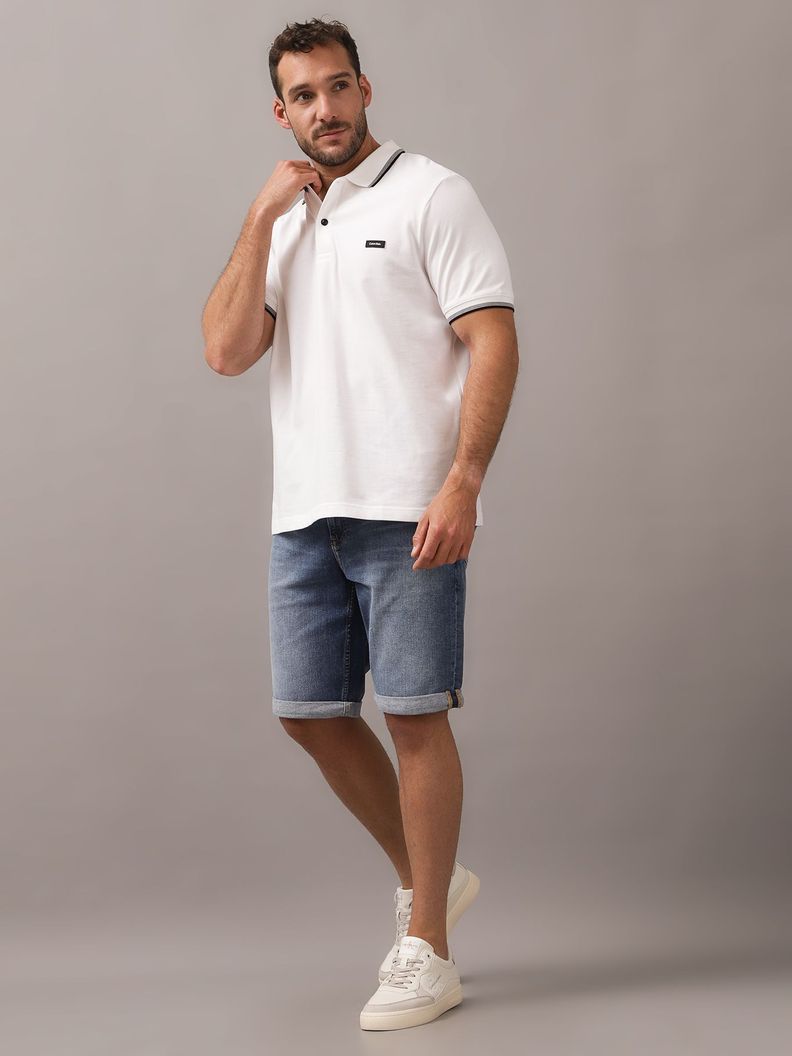 Polo Stretch Metal Button Blanco Calvin Klein-1