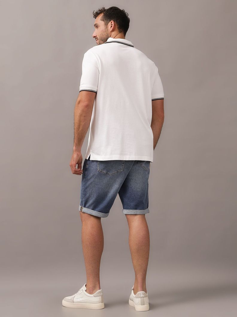 Polo Stretch Metal Button Blanco Calvin Klein-2