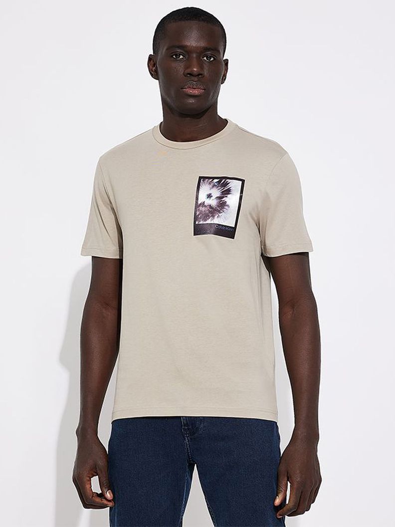 Polera Framed Flower Graphic Beige Calvin Klein-0