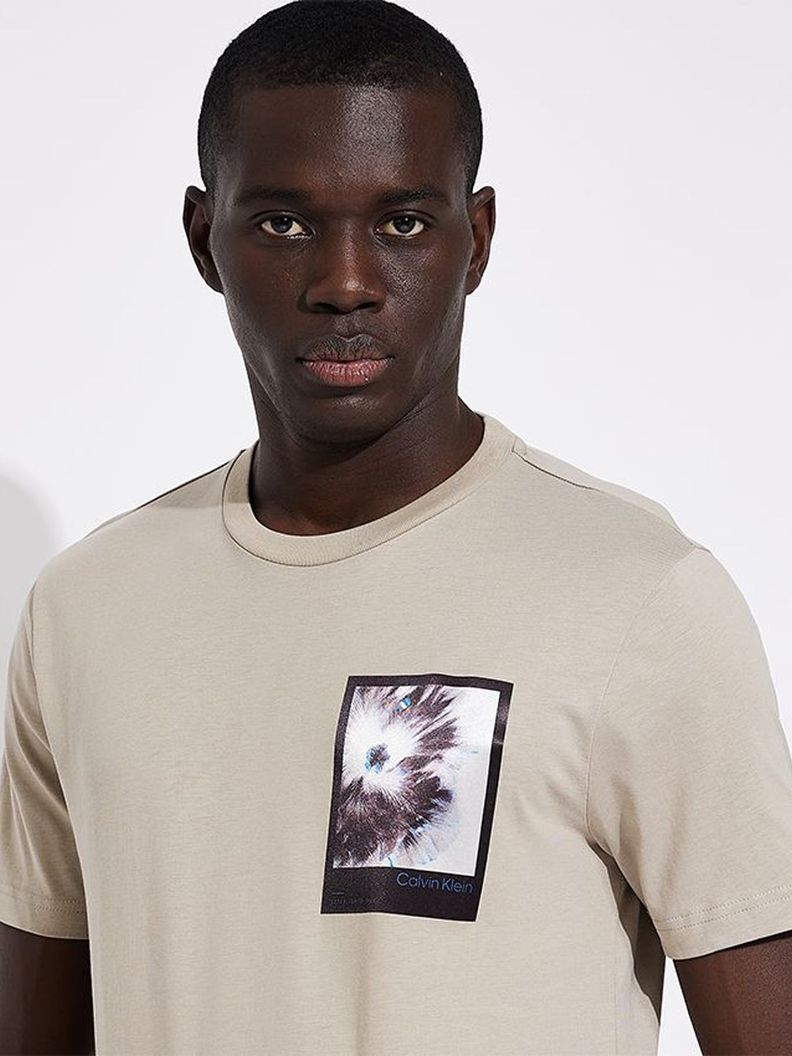 Polera Framed Flower Graphic Beige Calvin Klein-3