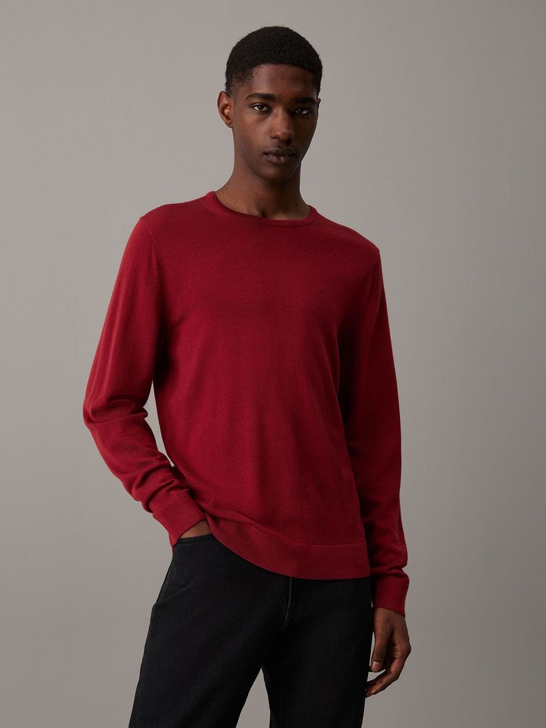 Sweater Merino Rws Crew/Neck Sweater Rojo Calvin Klein-0