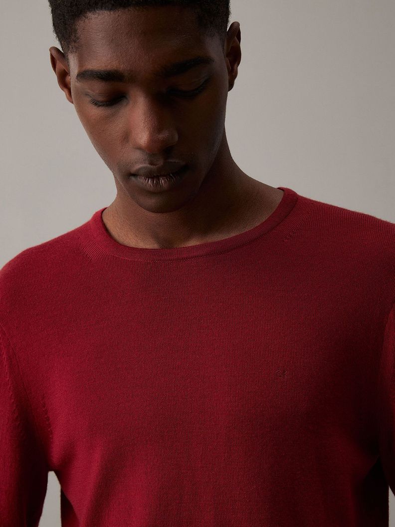 Sweater Merino Rws Crew/Neck Sweater Rojo Calvin Klein-3