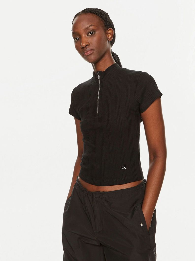 Blusa Variegated Rib Half Negro Calvin Klein-0