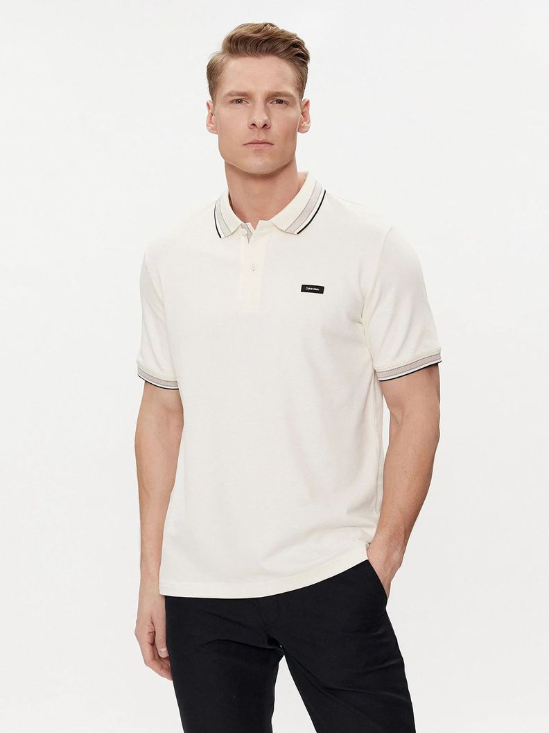 Polo Stretch Multi Tipping Blanco Calvin Klein-0