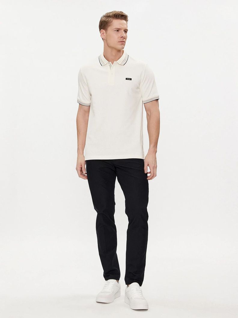 Polo Stretch Multi Tipping Blanco Calvin Klein-1