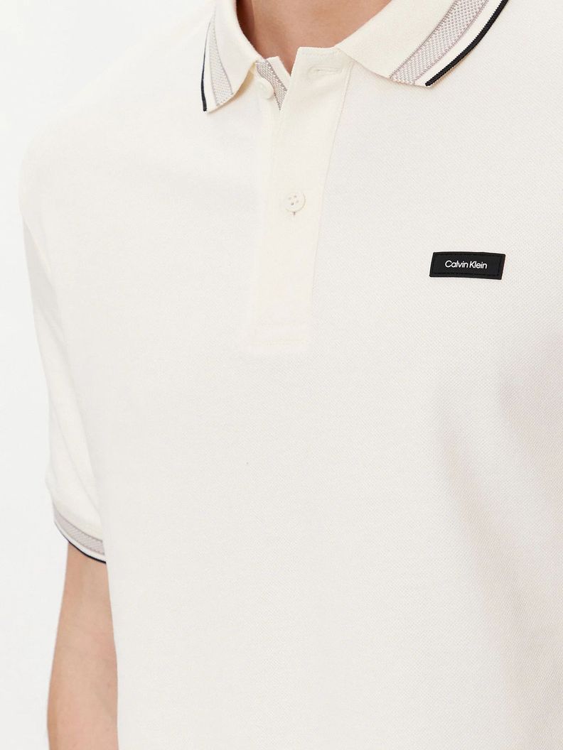 Polo Stretch Multi Tipping Blanco Calvin Klein-3