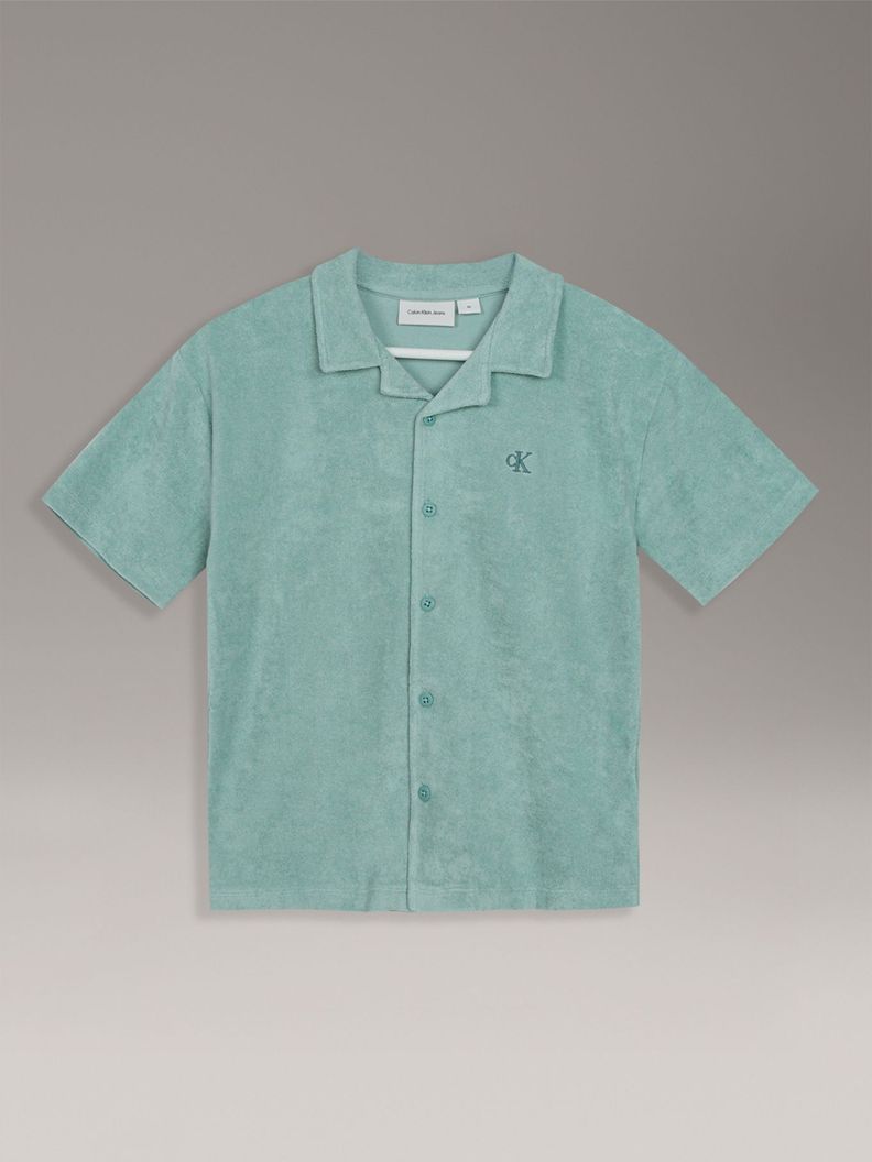 Camisa Nino Relaxed Towelling Verde Calvin Klein 6