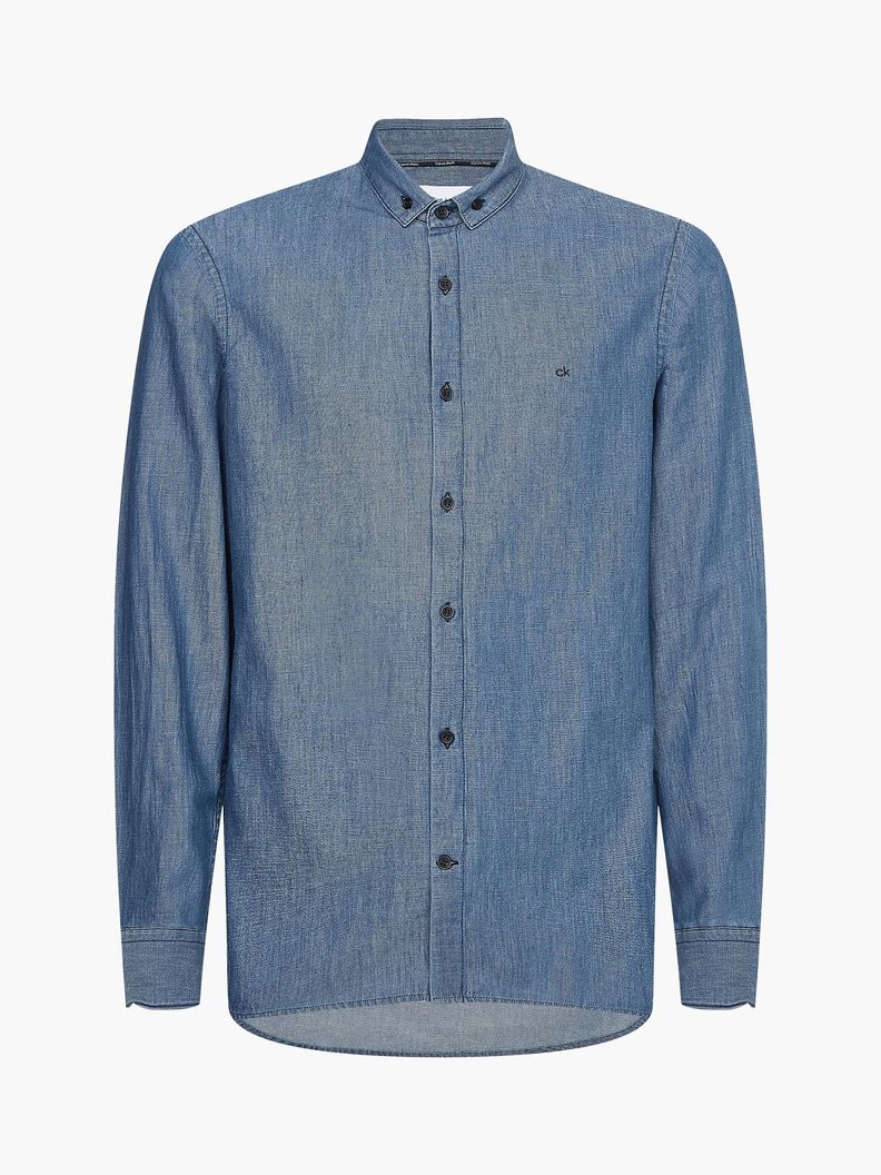 Camisa Chambray  Azul Calvin Klein