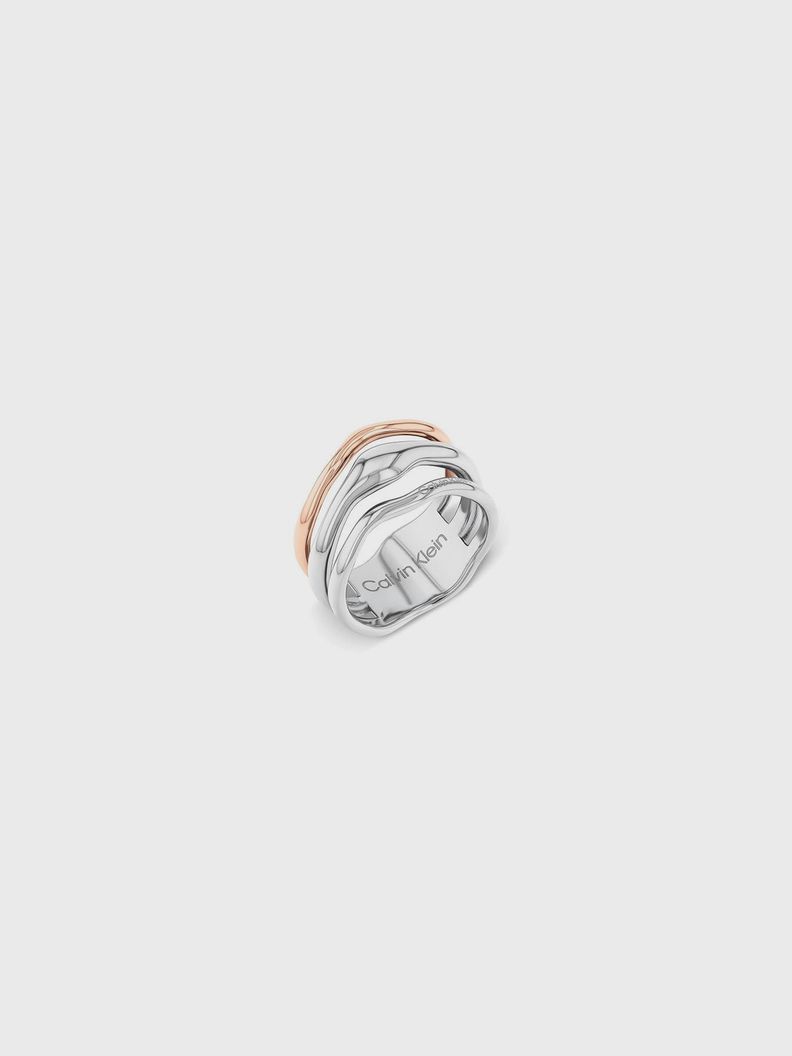 Anillo Sculptural Fluid Plateado Calvin Klein-0