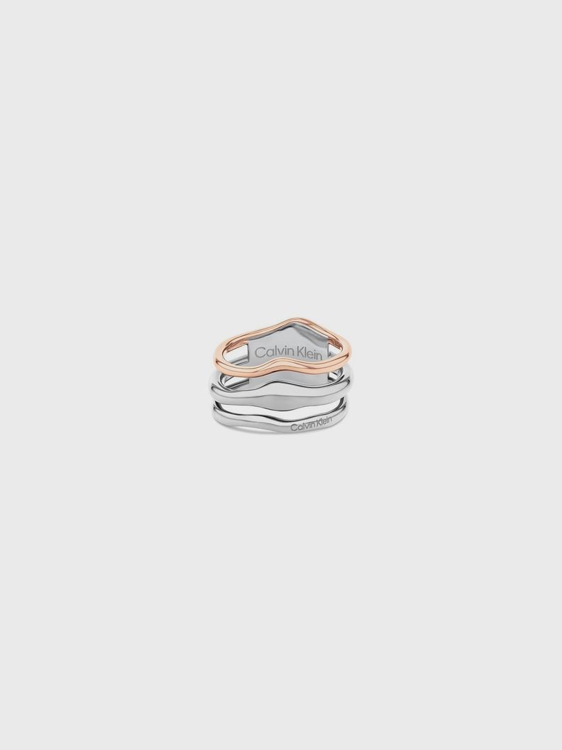 Anillo Sculptural Fluid Plateado Calvin Klein-1