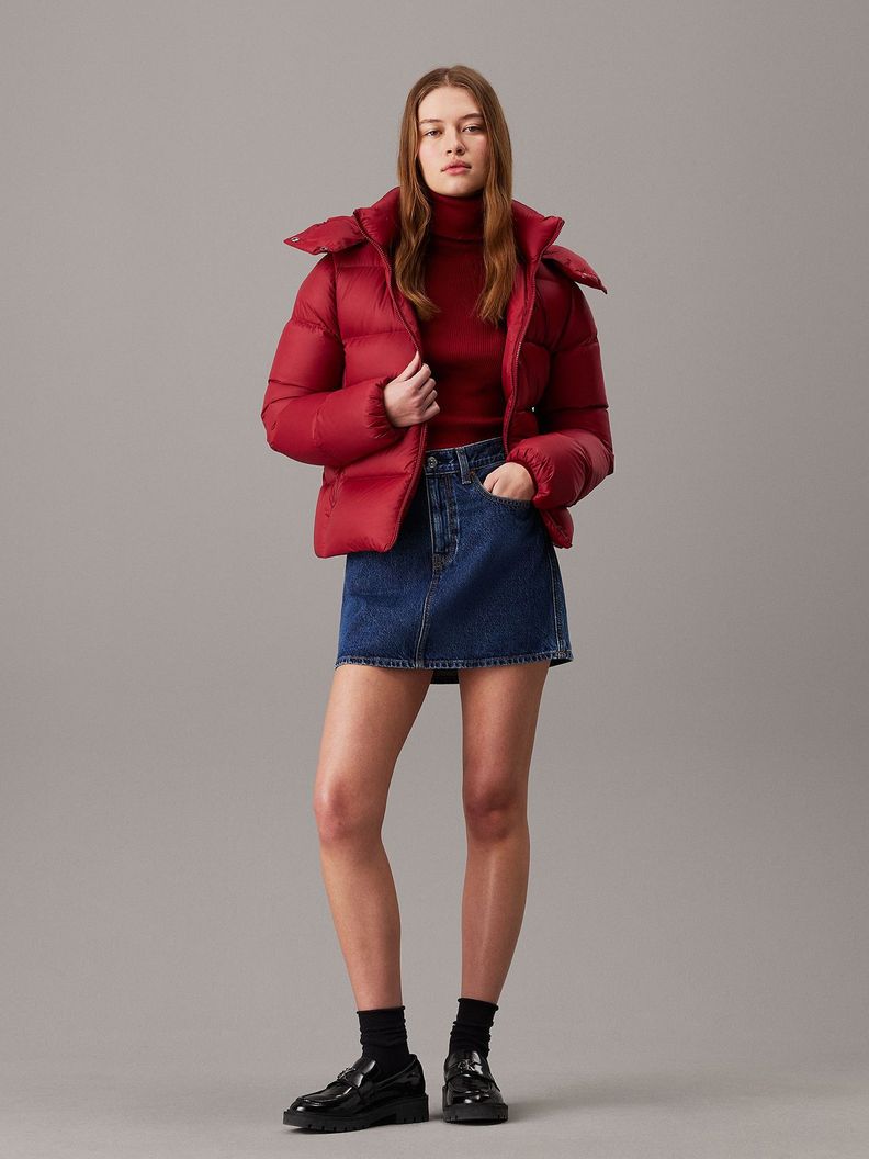 Parka Down Short Puffer Rojo Calvin Klein-1