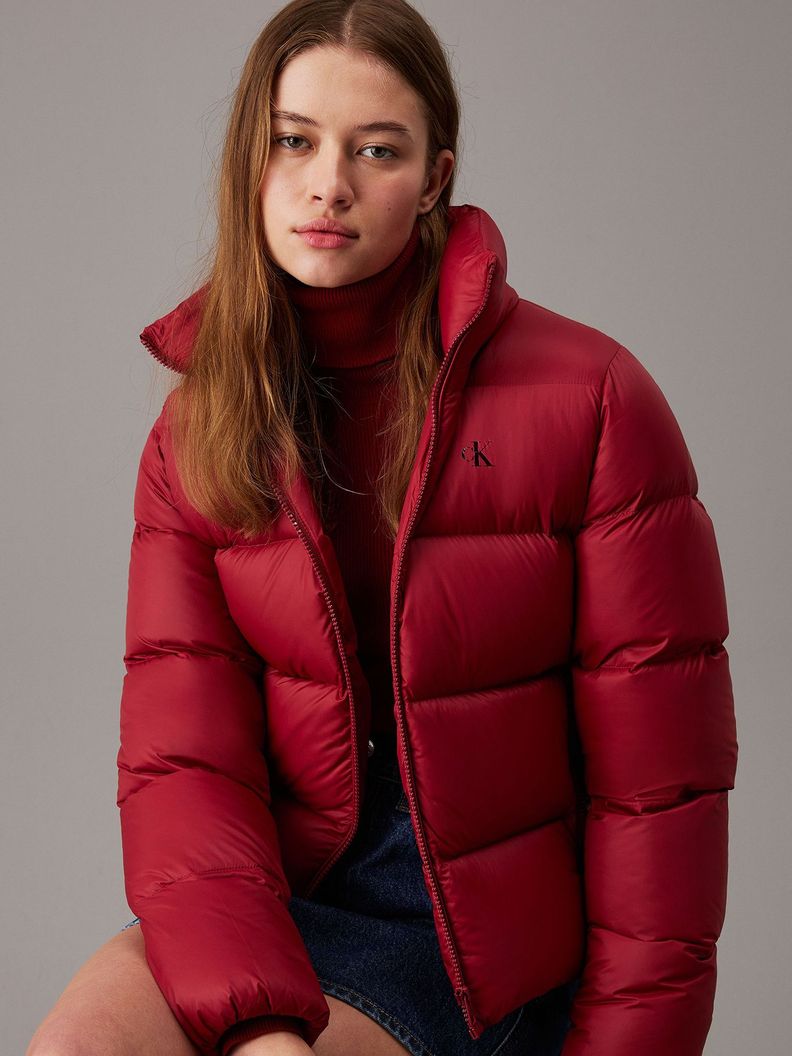 Parka Down Short Puffer Rojo Calvin Klein-3