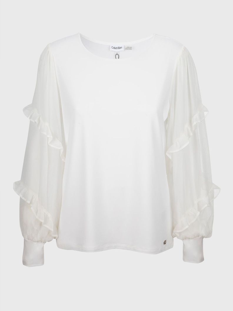 Blusa Chiffon Blanco Calvin Klein-0