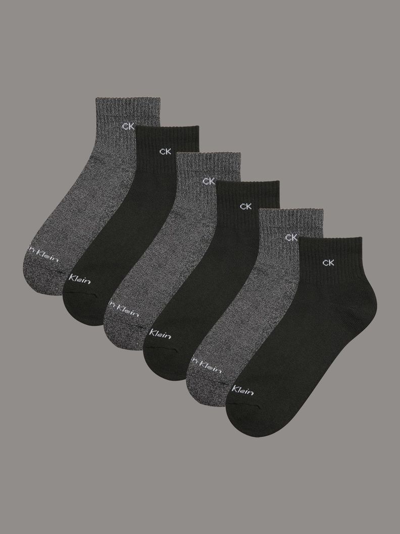 Pack 6 Calcetines Basic Sport Quart Negro Calvin Klein-0