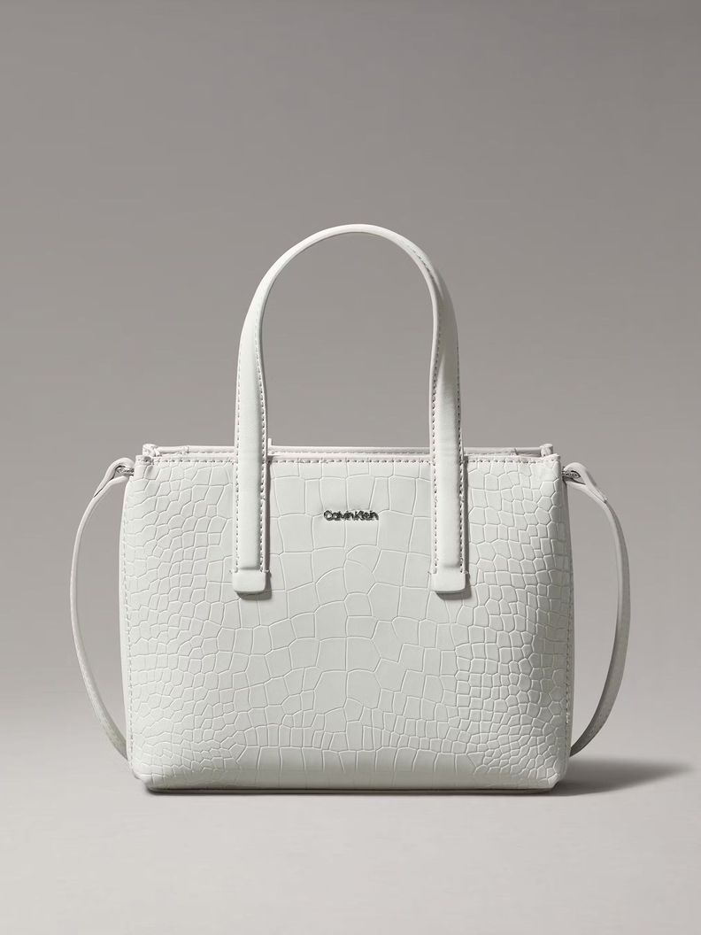 Cartera Mini Tote Croco Blanco Calvin Klein-0