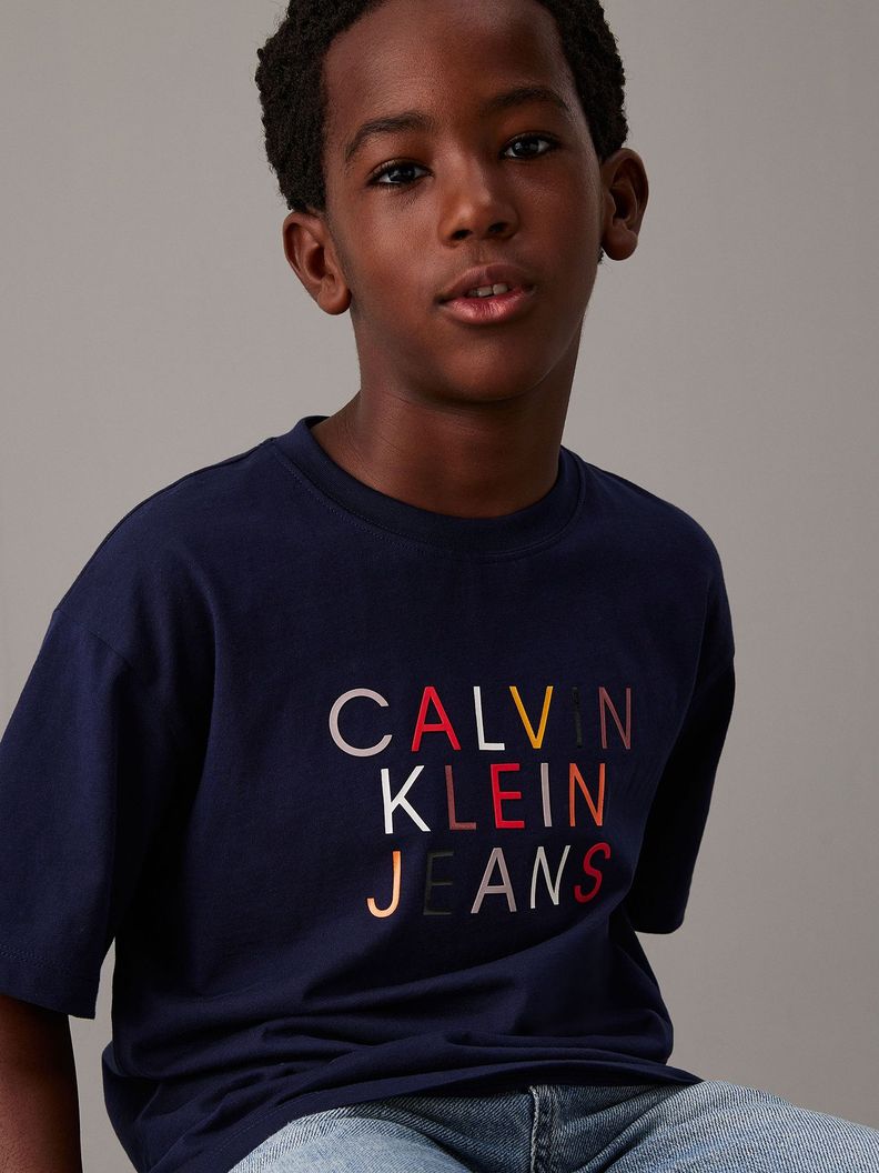 Polera Niño Logo Graphic Azul Calvin Klein-0